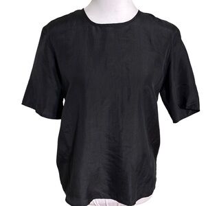 Jonathan Martin 100% Silk Black Short Sleeve Tee